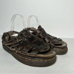 Dr. Martens Brown Leather Sandals with Sturdy Sole